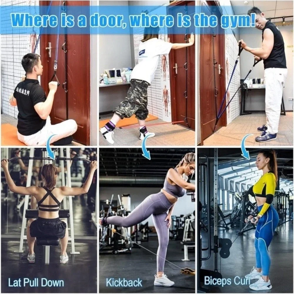 Fitness Resistance Bands Set with Handles Door AnchorBand for Men Women Workouts